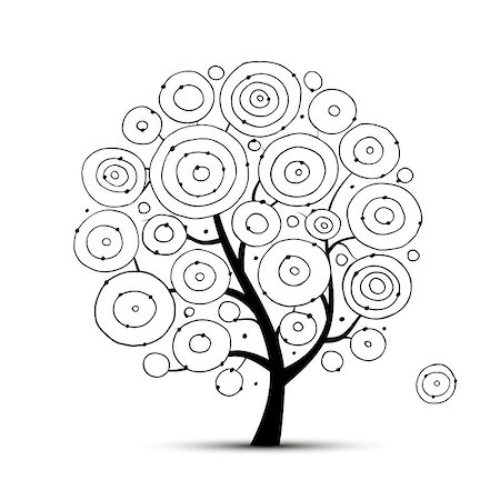 simsearch:400-08977036,k - Abstract circles tree, sketch for your design. Vector illustration Foto de stock - Royalty-Free Super Valor e Assinatura, Número: 400-08934646