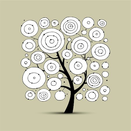 simsearch:400-08977036,k - Abstract circles tree, sketch for your design. Vector illustration Foto de stock - Royalty-Free Super Valor e Assinatura, Número: 400-08934643