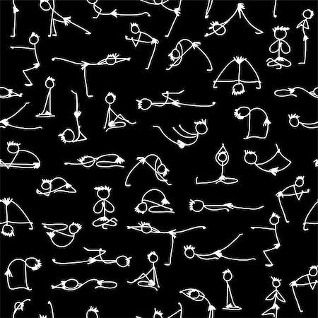 Yoga set, seamless pattern for your design. Vector illustration Stock Photo - Budget Royalty-Free & Subscription, Code: 400-08934653