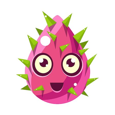 simsearch:400-08934242,k - Pink Plant Bud With Spikes, Egg-Shaped Cute Fantastic Character With Big Eyes Vector Emoji Icon. Video Game Template Item For Magic Flash Game Design Constructor Isolated Cartoon Object. Stock Photo - Budget Royalty-Free & Subscription, Code: 400-08934668