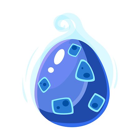simsearch:400-08934242,k - Blue Misty Egg, Fantastic Natural Element Egg-Shaped Bright Color Vector Icon. Video Game Template Item For Magic Flash Game Design Constructor Isolated Cartoon Object. Stock Photo - Budget Royalty-Free & Subscription, Code: 400-08934661