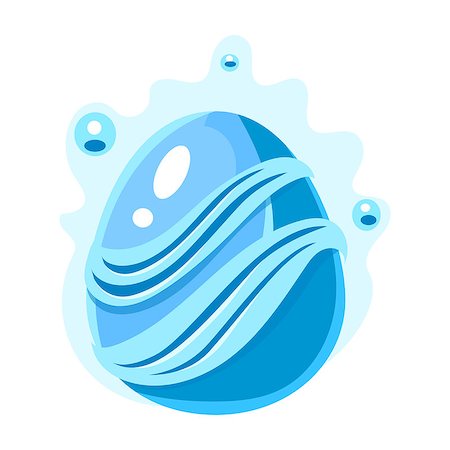 simsearch:400-08934242,k - Blue Egg With Bubbles And Stripes, Fantastic Natural Element Egg-Shaped Bright Color Vector Icon. Video Game Template Item For Magic Flash Game Design Constructor Isolated Cartoon Object. Stock Photo - Budget Royalty-Free & Subscription, Code: 400-08934663