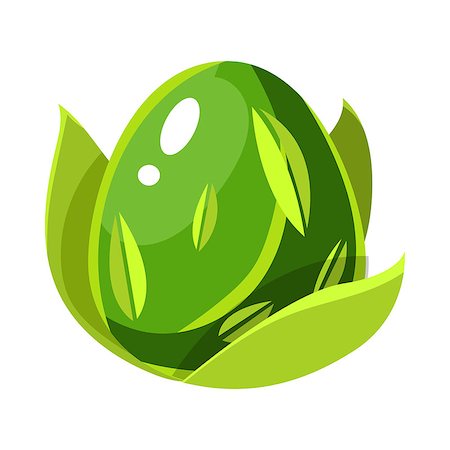 egg with jewels - Green Nature Force Element Egg With Leaf Pattern, Fantastic Natural Element Egg-Shaped Bright Color Vector Icon. Video Game Template Item For Magic Flash Game Design Constructor Isolated Cartoon Object. Stock Photo - Budget Royalty-Free & Subscription, Code: 400-08934671