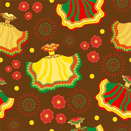 simsearch:400-08973915,k - Cinco de Mayo seamless pattern. Mexican holiday endless background, texture. Vector illustration Stockbilder - Microstock & Abonnement, Bildnummer: 400-08934802