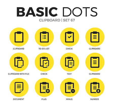 simsearch:400-08132580,k - Clipboard flat icons set with to-do list, check form and document form isolated vector illustration on white Stock Photo - Budget Royalty-Free & Subscription, Code: 400-08934850