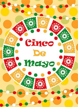 simsearch:400-08938690,k - Cinco de Mayo greeting card, template for flyer, poster, invitation. Mexican celebration with traditional symbols. Vector illustration Stock Photo - Budget Royalty-Free & Subscription, Code: 400-08934959