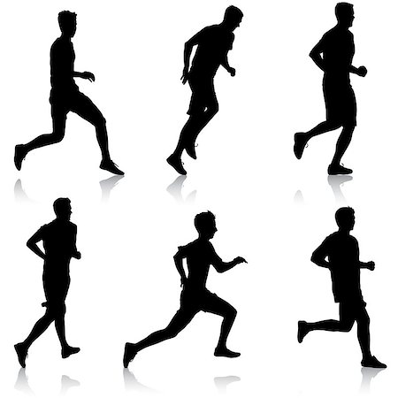 simsearch:400-04273380,k - Set of silhouettes Runners on sprint men vector illustration. Foto de stock - Super Valor sin royalties y Suscripción, Código: 400-08934985