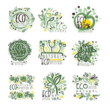 simsearch:400-06738835,k - Organic, bio, farm fresh, eco, healthy food set for label design. Ecology, nature vector Illustrations for stickers, banners, cards, advertisement tags Stock Photo - Budget Royalty-Free & Subscription, Code: 400-08935433