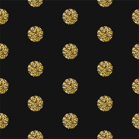 simsearch:400-09116224,k - Gold foil shimmer glitter polkadot dark seamless pattern. Vector shimmer abstract circles grey texture. Sparkle shiny balls background. Fotografie stock - Microstock e Abbonamento, Codice: 400-08935591