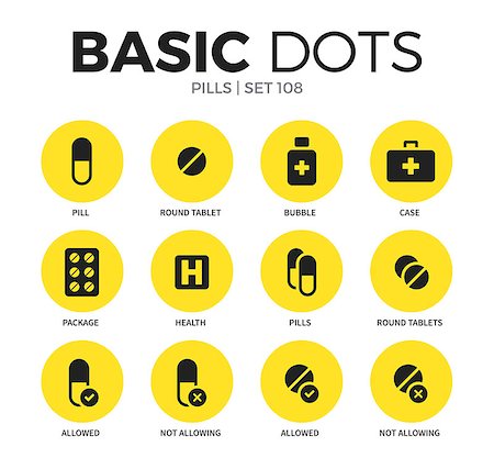 simsearch:400-04422064,k - Pills flat icons set with pill, package and health isolated vector illustration on white Foto de stock - Super Valor sin royalties y Suscripción, Código: 400-08936222
