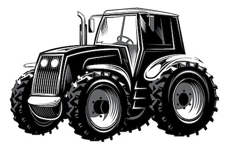 Vector illustration of an agricultural tractor for design Stock Photo - Budget Royalty-Free & Subscription, Code: 400-08936338