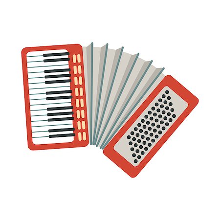 Accordion, Part Of Musical Instruments Set Of Realistic Cartoon Vector Isolated Illustrations. Music Orchestra Related Object , Simple Clipart Item In Bright Color. Photographie de stock - Aubaine LD & Abonnement, Code: 400-08936551