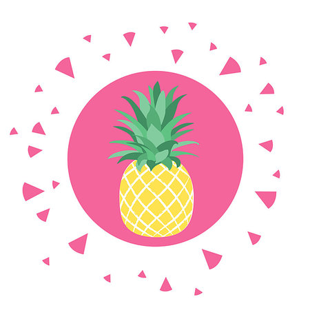 pineapple botanical - Vector illustration of tropical fruit pineapple. Fruit symbol Stock Photo - Budget Royalty-Free & Subscription, Code: 400-08936656