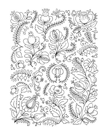 simsearch:400-09049135,k - Floral ornament, sketch for your design. Vector illustration Stockbilder - Microstock & Abonnement, Bildnummer: 400-08936704