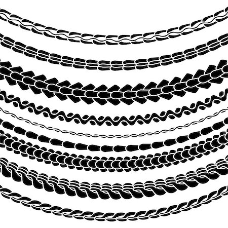 simsearch:6102-05603726,k - Set of Variety Chain Silhouettes Isolated on White Background Foto de stock - Royalty-Free Super Valor e Assinatura, Número: 400-08936734