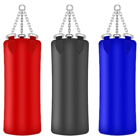 simsearch:400-07036748,k - Set of Colorful Boxing Bags Isolated on White Background Foto de stock - Royalty-Free Super Valor e Assinatura, Número: 400-08936739