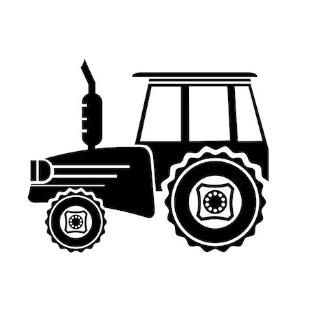 Tractor Icon Isolated on White Background. Silhouette of Tractor Stock Photo - Budget Royalty-Free & Subscription, Code: 400-08936756