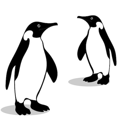 simsearch:400-08933060,k - Penguin friendship symbol loyalty. Animal vector illustration Foto de stock - Super Valor sin royalties y Suscripción, Código: 400-08936816