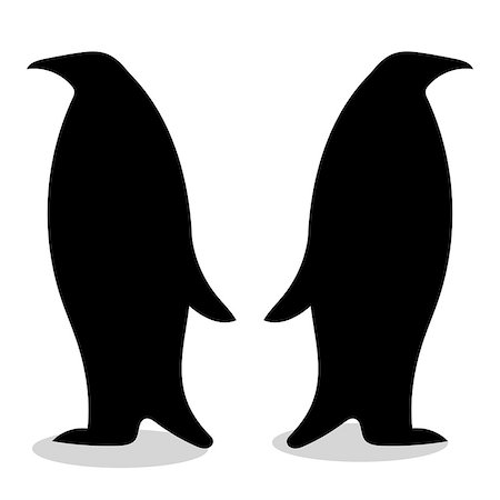 simsearch:400-08933060,k - Penguin friendship symbol loyalty. Animal vector illustration Foto de stock - Super Valor sin royalties y Suscripción, Código: 400-08936817