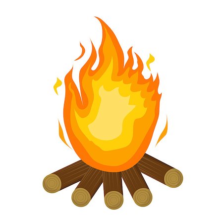 simsearch:400-07032466,k - Festa Junina fire. icon flat, cartoon style. Bonfire isolated on white background. Vector illustration, clip-art Stock Photo - Budget Royalty-Free & Subscription, Code: 400-08937090
