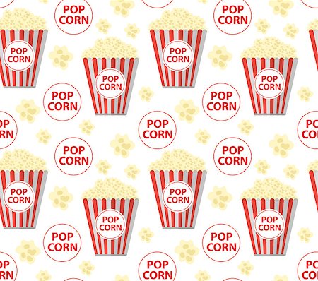 popcorn pattern - Popcorn seamless pattern, endless texture. Repeating background. Vector illustration Stock Photo - Budget Royalty-Free & Subscription, Code: 400-08937093