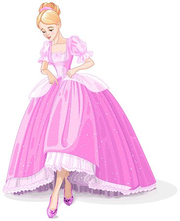 Illustration beautiful girl dressed ball gown Stock Photo - Budget Royalty-Free & Subscription, Code: 400-08937139