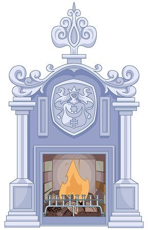 fire energy clipart - Illustration of medieval fireplace Stock Photo - Budget Royalty-Free & Subscription, Code: 400-08937140