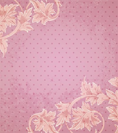 pink grunge scratched abstract background - Vintage pink background with Victorian floral decorative elements. Stock Photo - Budget Royalty-Free & Subscription, Code: 400-08937161