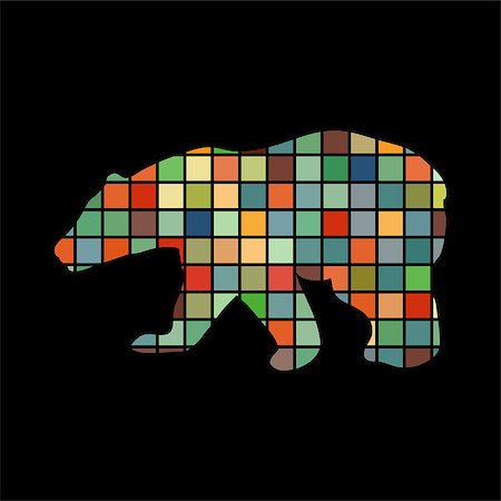 simsearch:400-08938554,k - Bear wild color silhouette animal. Vector Illustrator. Stock Photo - Budget Royalty-Free & Subscription, Code: 400-08937265