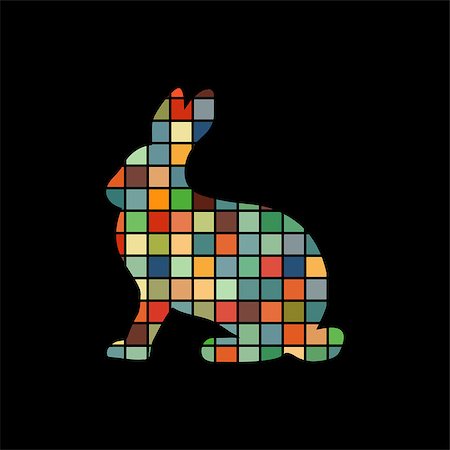 simsearch:400-07556485,k - Hare wild color silhouette animal. Vector Illustrator. Photographie de stock - Aubaine LD & Abonnement, Code: 400-08937261