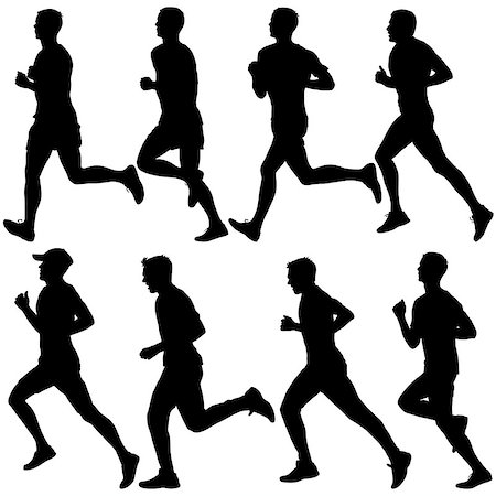 simsearch:400-04273380,k - Set of silhouettes. Runners on sprint men. vector illustration. Foto de stock - Super Valor sin royalties y Suscripción, Código: 400-08937408