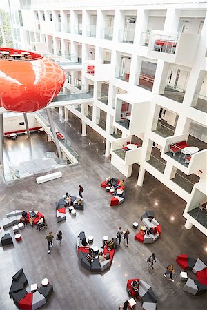 simsearch:400-08937692,k - Modernist interior of a university atrium, vertical Stock Photo - Budget Royalty-Free & Subscription, Code: 400-08937684