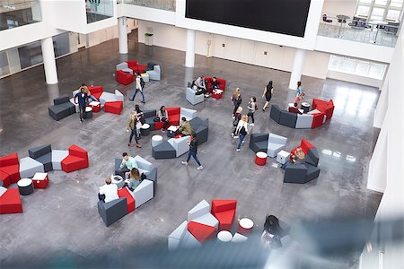 simsearch:400-08937692,k - Busy university atrium area, seen from an indoor  balcony Stock Photo - Budget Royalty-Free & Subscription, Code: 400-08937709