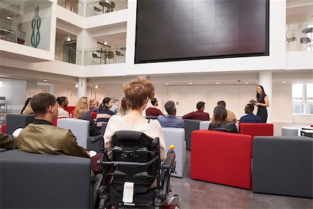 simsearch:400-08937692,k - Back view of students at a lecture in a university atrium Stock Photo - Budget Royalty-Free & Subscription, Code: 400-08937715