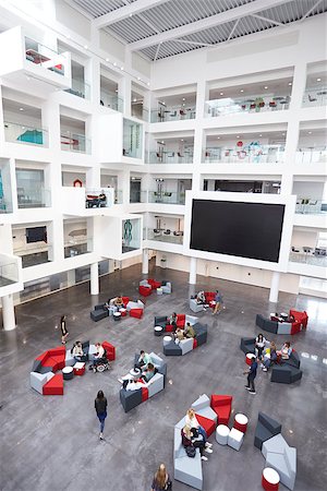 simsearch:400-08937692,k - Modern university lobby atrium and study rooms, vertical Stock Photo - Budget Royalty-Free & Subscription, Code: 400-08937710