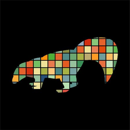 Skunk mammal color silhouette animal. Vector Illustrator. Photographie de stock - Aubaine LD & Abonnement, Code: 400-08938515