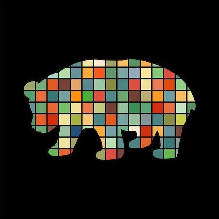 simsearch:400-08938548,k - Panda bear mammal color silhouette animal. Vector Illustrator. Stock Photo - Budget Royalty-Free & Subscription, Code: 400-08938516