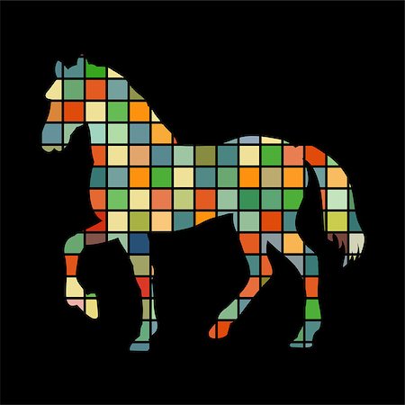 simsearch:400-08938554,k - Horse farm mammal color silhouette animal. Vector Illustrator. Stock Photo - Budget Royalty-Free & Subscription, Code: 400-08938561