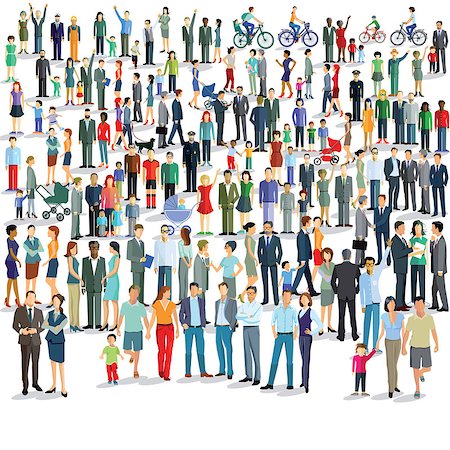 Large group of people standing together illustration Photographie de stock - Aubaine LD & Abonnement, Code: 400-08938602