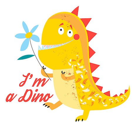 simsearch:400-08956391,k - Vector of brightly amusing dinosaur on white background Stock Photo - Budget Royalty-Free & Subscription, Code: 400-08938694
