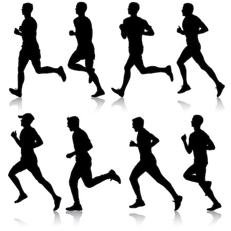 simsearch:400-04273380,k - Set of silhouettes. Runners on sprint men. vector illustration. Foto de stock - Super Valor sin royalties y Suscripción, Código: 400-08938789