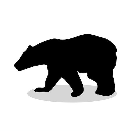 Bear wild black silhouette animal. Vector Illustrator. Stock Photo - Budget Royalty-Free & Subscription, Code: 400-08938828