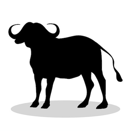 simsearch:400-07555167,k - Bison mammal black silhouette animal. Vector Illustrator. Stock Photo - Budget Royalty-Free & Subscription, Code: 400-08938835