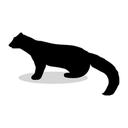 simsearch:400-09046939,k - Marten wildlife black silhouette animal. Vector Illustrator. Stockbilder - Microstock & Abonnement, Bildnummer: 400-08938838