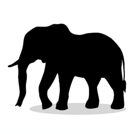 simsearch:400-08939460,k - Elephant mammal black silhouette animal. Vector Illustrator. Photographie de stock - Aubaine LD & Abonnement, Code: 400-08938851