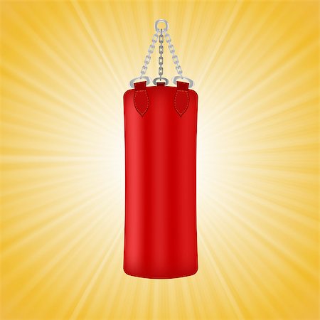 simsearch:400-07036748,k - Red Boxing Bag Isolated on Yellow Sun  Background Foto de stock - Royalty-Free Super Valor e Assinatura, Número: 400-08938965