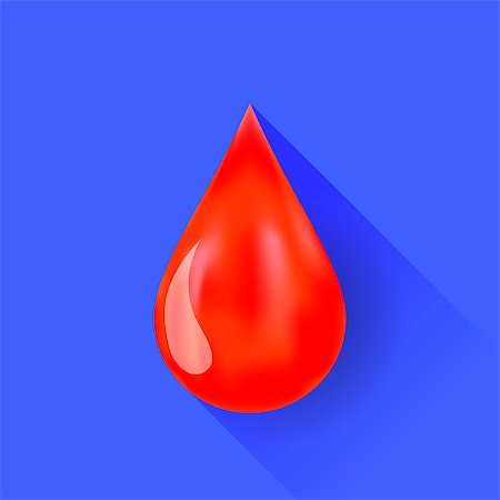 Single Blood Drop Icon Isolated on Blue Background. Long Shadow. Stock Photo - Budget Royalty-Free & Subscription, Code: 400-08938963