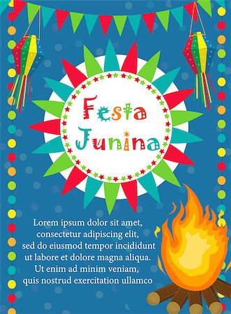 simsearch:400-08938690,k - Festa Junina greeting card, invitation, poster. Brazilian Latin American festival template for your design.Vector illustration Stock Photo - Budget Royalty-Free & Subscription, Code: 400-08939091