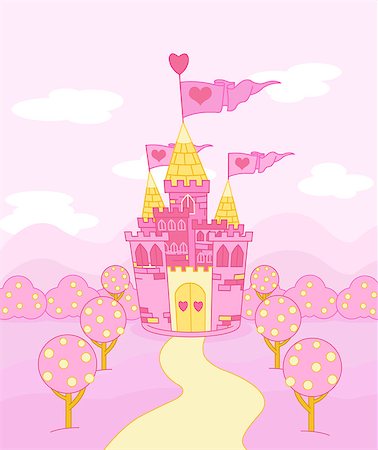 simsearch:400-05268458,k - Illustration of fairy tale castle Stock Photo - Budget Royalty-Free & Subscription, Code: 400-08939233