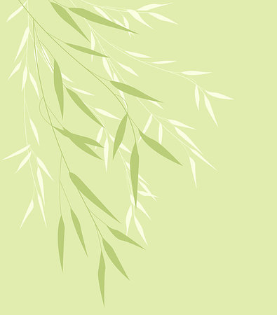 simsearch:400-07035863,k - Vector Illustration bamboo leaves. Background with green leaves Stockbilder - Microstock & Abonnement, Bildnummer: 400-08939369